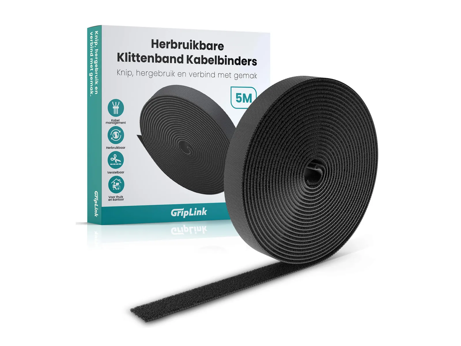 GripLink Reusable Cable Ties Roll — Photorealistic Tools & Accessories 3D Product Rendering & CGI Visualization by 3diz Studio